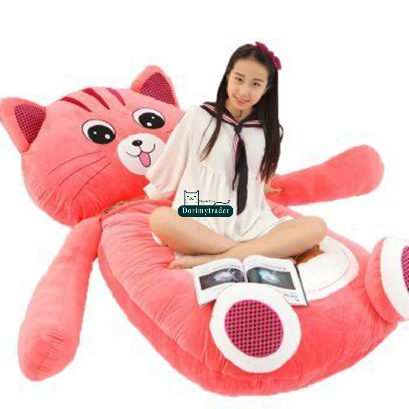 

Dorimytrader 200cm X 110cm Cartoon Pink Cat Beanbag Big Soft Plush Bed Carpet Tatami Sofa Mat for Children Friend Gift DY60514