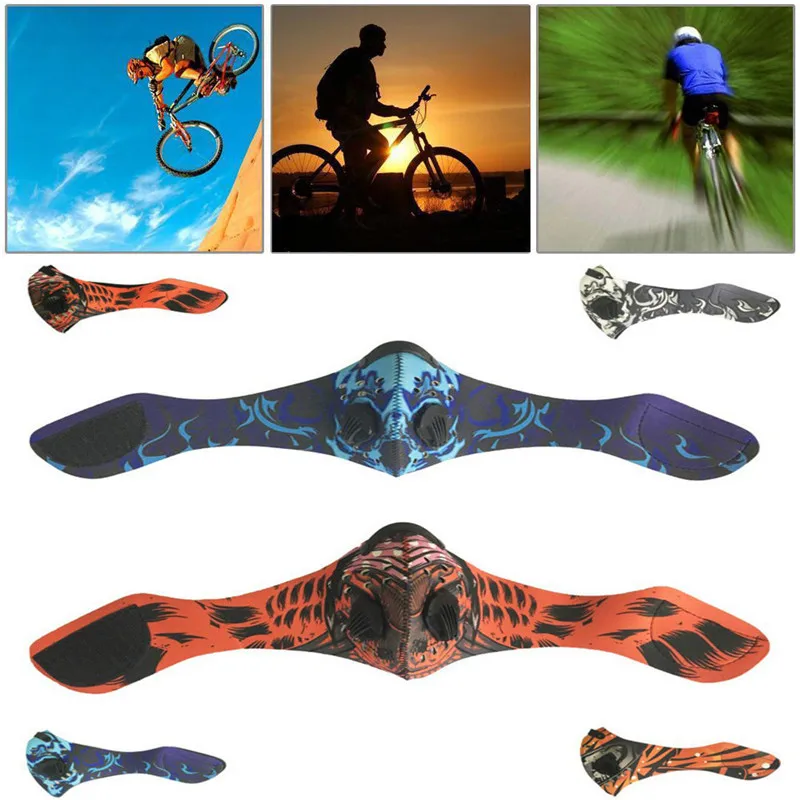 

1pc PM2.5 Anti Dust Mask Unisex Mesh Diving fabric Dustproof Activated Carbon Filter Half Face Mask for Running Bicycle multic
