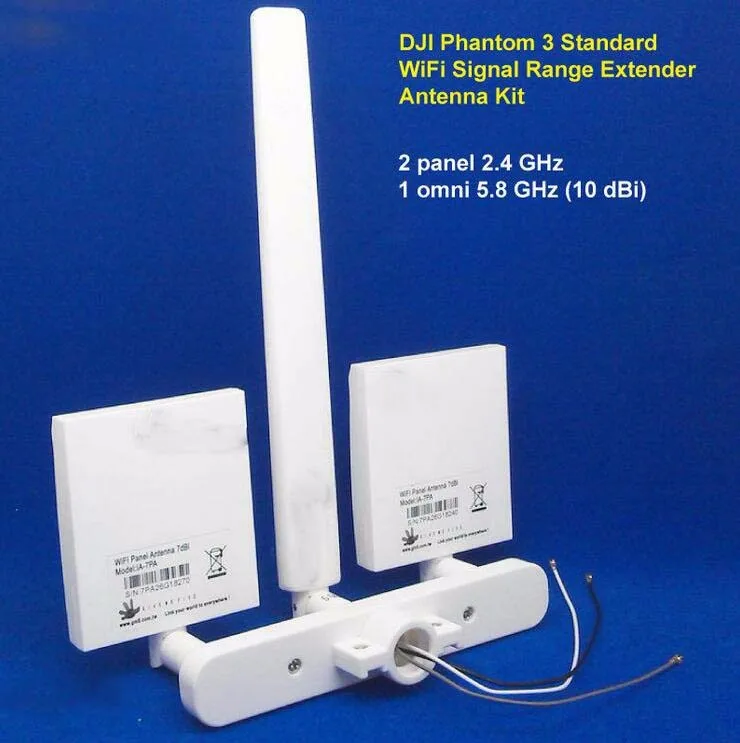 ARGtek DJI Phantom 3 Standard WiFi Signal Range Extender Antenna Kit 10 DBi Omni