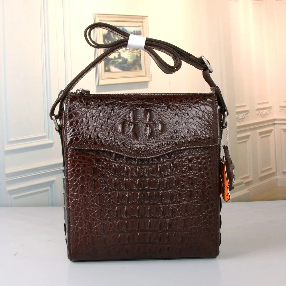 

Business Style Genuine Crocodile Skin Men Small Flap Shoulder Bag Exotic Alligator Leather Male Messenger Bag Man Crossbody Bag