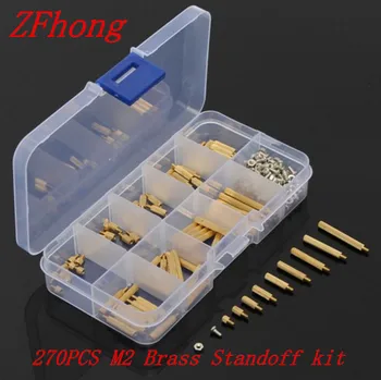 

270pcs M2 Male to Female Brass Standoff Screws Nuts Assortment Kit DIY Tool with Box