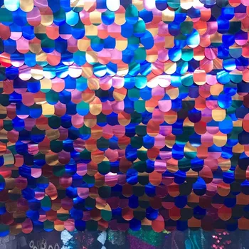 

2019 Hot Sale french lace 5yards/lot cheap african sequins lace fabric multicolor high quality african tulle lace fabric