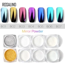 Rosalind 1 шт. Золотые/Серебряные Гвозди блестки волшебное зеркало порошок с губкой палочка DIY пигмент маникюр ногтей художественная шлифовка
