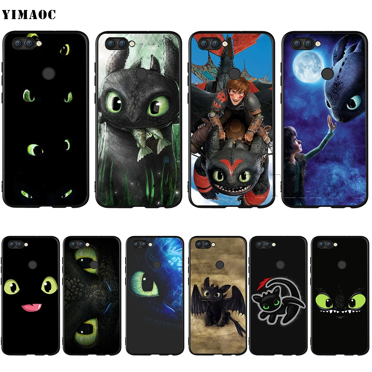 

YIMAOC Toothless Train Dragon Case for Huawei Mate 30 20 Honor Y7 7a 7c 8c 8x 9 10 Nova 3i 3 Lite Pro Y6 2018 P30 P smart