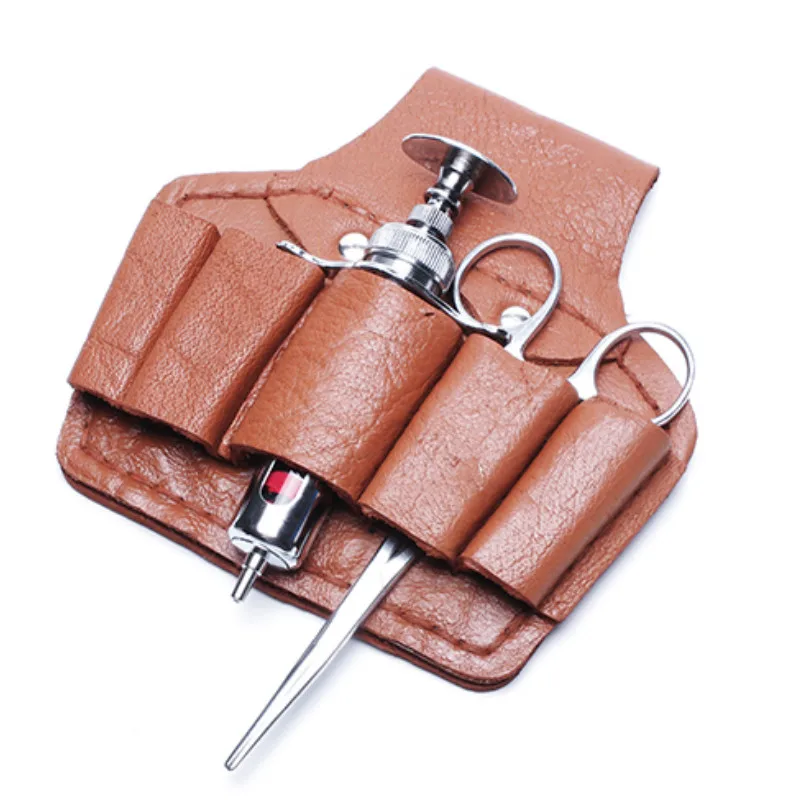 

Veterinary Equipment Waist Pack Pliers Tool Cover Five Even Leather Cowhide Case Ear Tag Pliers Hanging Bag