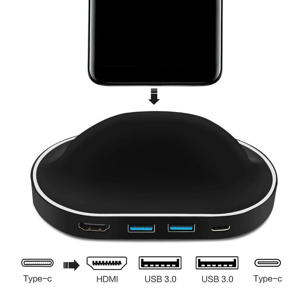 

USB 3.1 type-c to HDMI 1080P 4K 2*USB 3.0 1*TYPE C dex station for desktop experience 2 USB 3.0 for S8 S9+ mate10/pro+