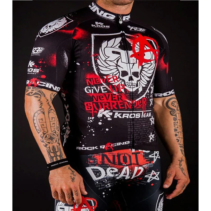 

Pro Cycling Clothing Set 2018 Team Rock Racing Short Sleeve Bike Jersey+Breathable Shorts Kit Maillot Ciclismo Cycling Wear