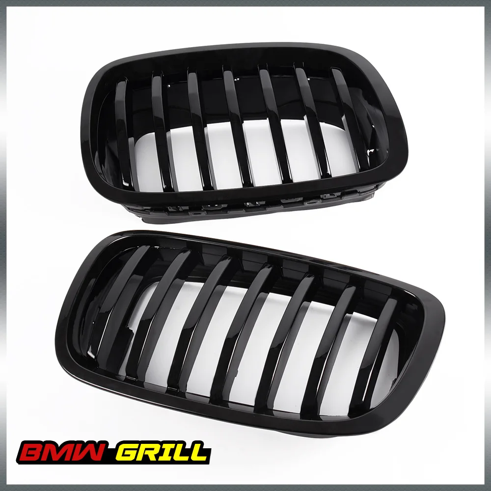 

L&R Front Kidney Grille Gloss Black For BMW E71 X6 2013 - 2016 2014 2015