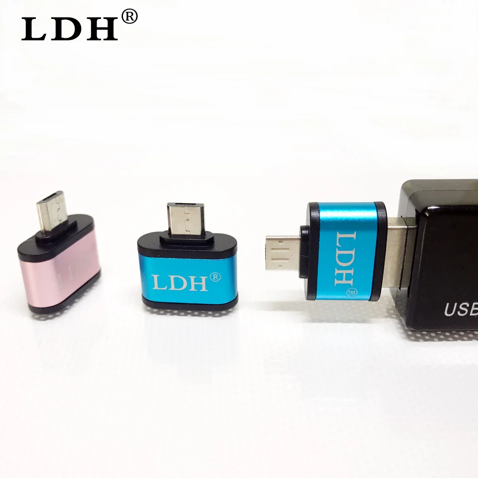 LDH Micro USB OTG к USB адаптер позолоченный V8 Разъем конвертер для samsung huawei zte xiaomi lenovo lg Android смартфон