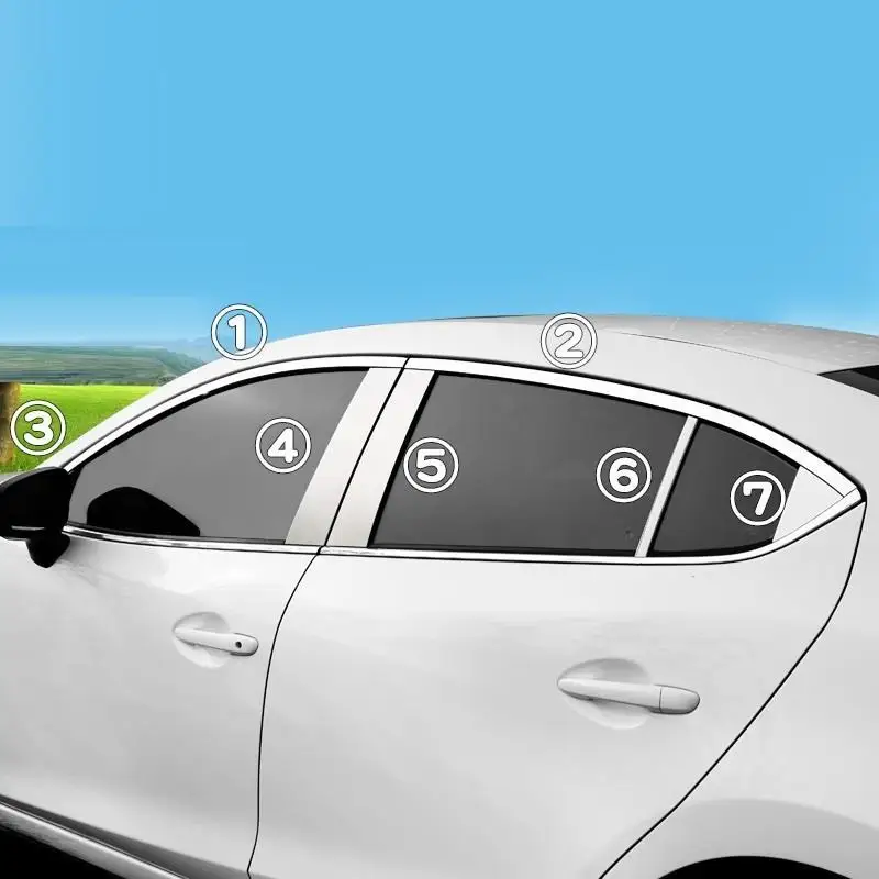 

Handle Window Door Exterior Excent Auto Automovil Chromium Bright Sequins Protecter Accessory 14 15 16 17 18 19 FOR Mazda Axela
