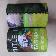 Горячая Рекламные держатели с печать логотипа заказчика, 330 мл банка кулеры с твердой базой,, небольшой заказ