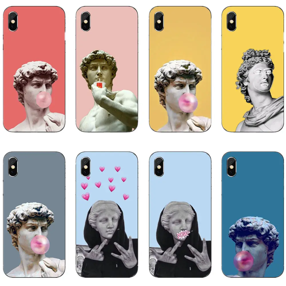

Great Art Statue David Blowing Bubble Soft Silicone TPU Cover Phone Case for iPhone Max XR XS X10 6Plus SE 5 5S 6 6S 7 8Plus