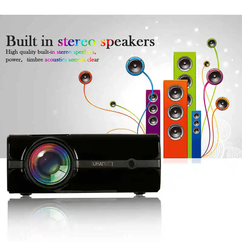 Uhappy U45 Projector 7500 Lumens 1080P 3D HD LED Portable Projector Stereo Speakers Theater Home Cinema Home Vedio Projector Uhappy U45 Projector 7500 Lumens 1080P 3D HD LED Portable Projector Stereo Speakers Theater Home Cinema Home Vedio Projector