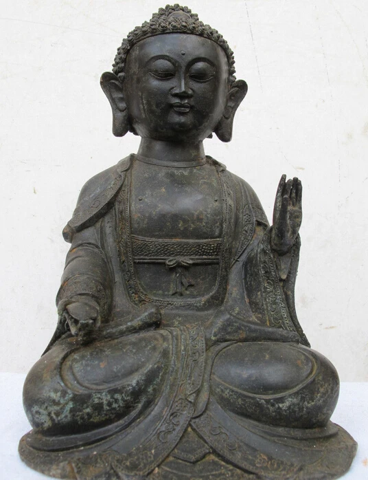 

wholesale factory Tibet Tibetan Folk Temple old bronze Bhaisajyaguru Buddha Sign Statue