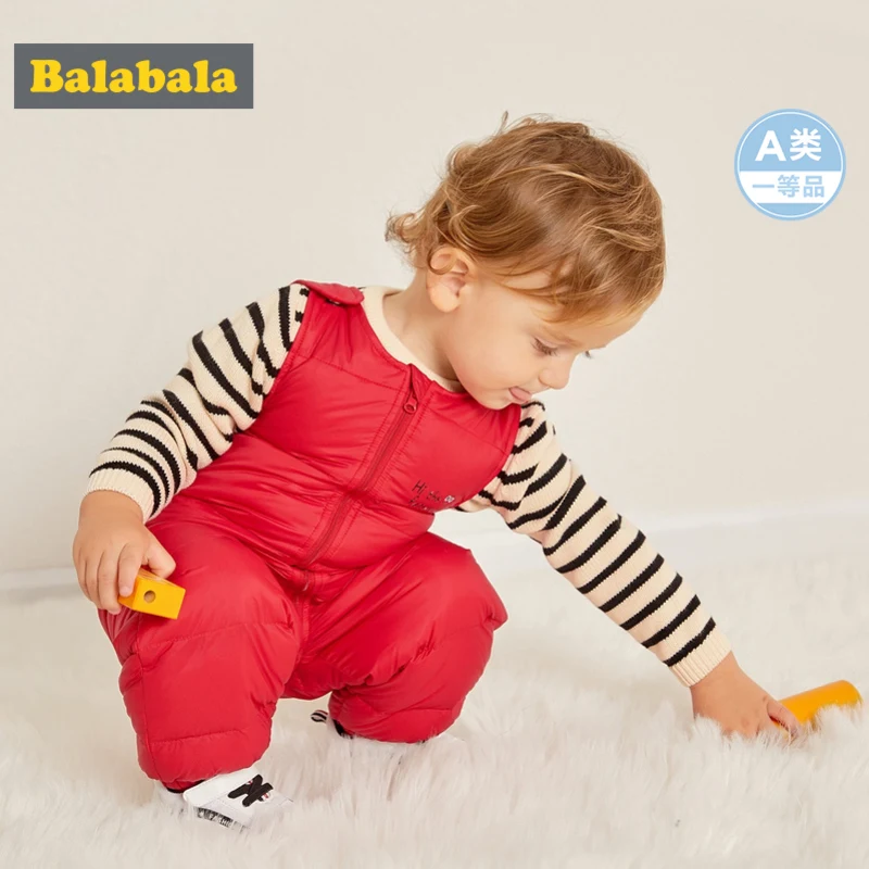 Balabala/детский стеганый комбинезон без рукавов на молнии для маленьких мальчиков и девочек, Пуховый комбинезон для новорожденных, цельный комбинезон с открытыми плечами