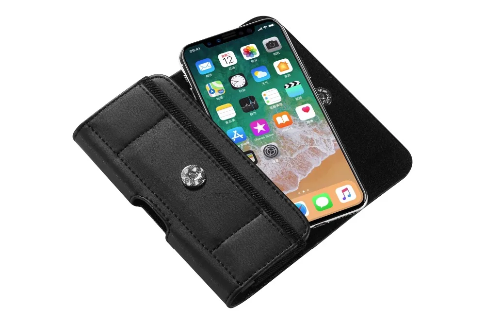 Universal Pouch Leather Case 6.35.54.74.0 inch Waist Bag Magnetic Horizontal Phone Cover for iPhone Phone Belt Holster Clip (6)