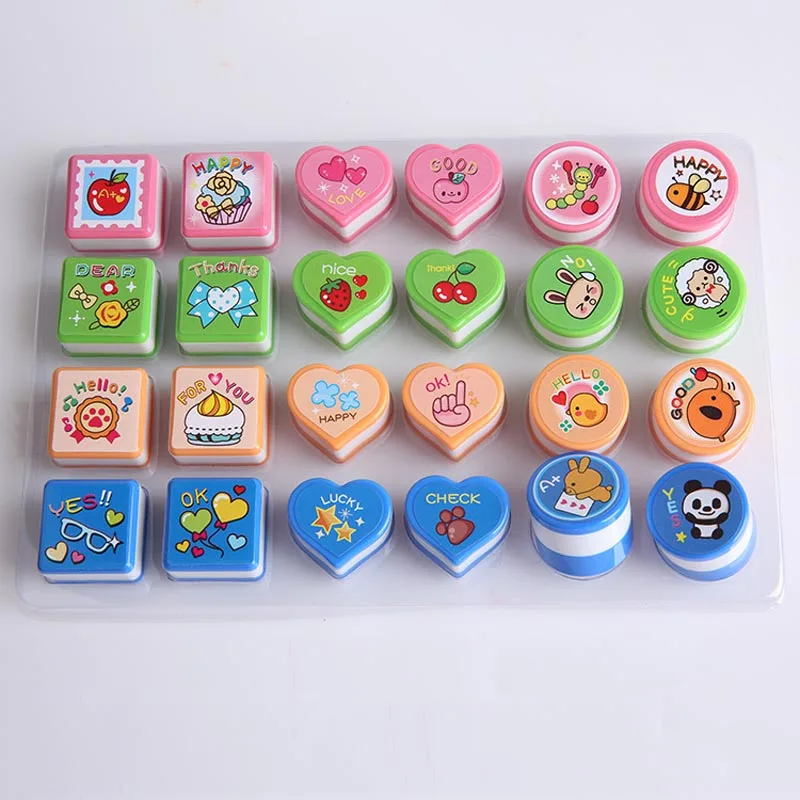 24 шт. Детские декоративные штампы с рисунками из мультфильмов скрапбук для