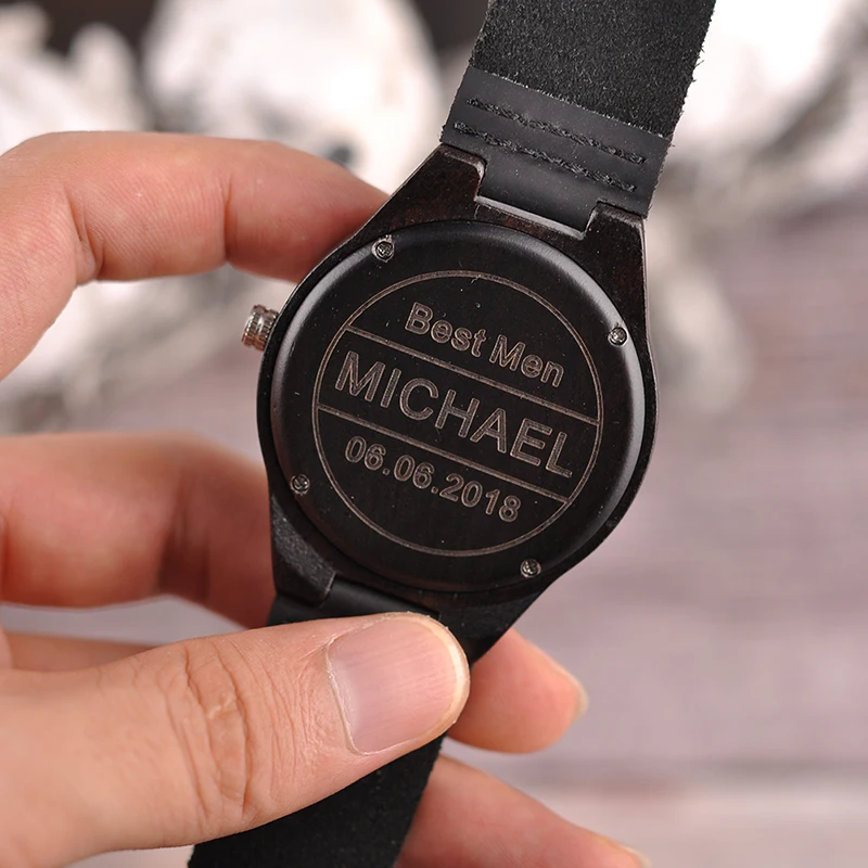 Personalized Wood Watches Engraved Watches Anniversary Gift Groomsmen Gift Family Present Father's Gift for Men