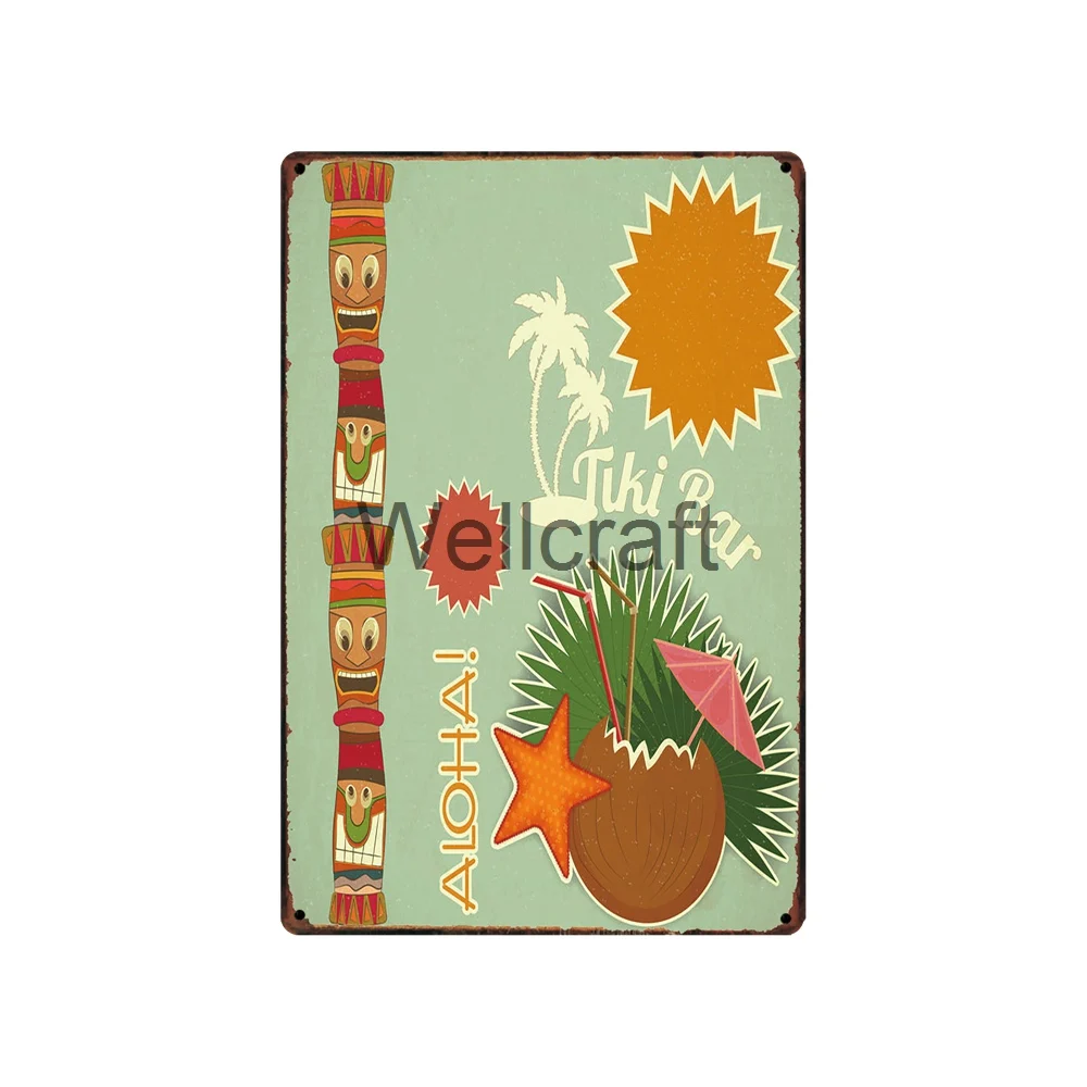 [WellCraft] тики баб Куба Гавана Гавайи летний металлический знак настенные плакаты художественная винтажная живопись индивидуальный Декор HY-1729 - Цвет: SA-2488