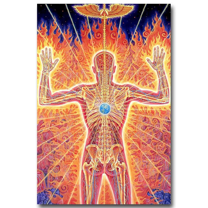 

Alex Grey Trippy Psychedelic Art Silk Poster Print 13x20 24x36 inch Abstract Pictures for Living Room Wall Decoration 003
