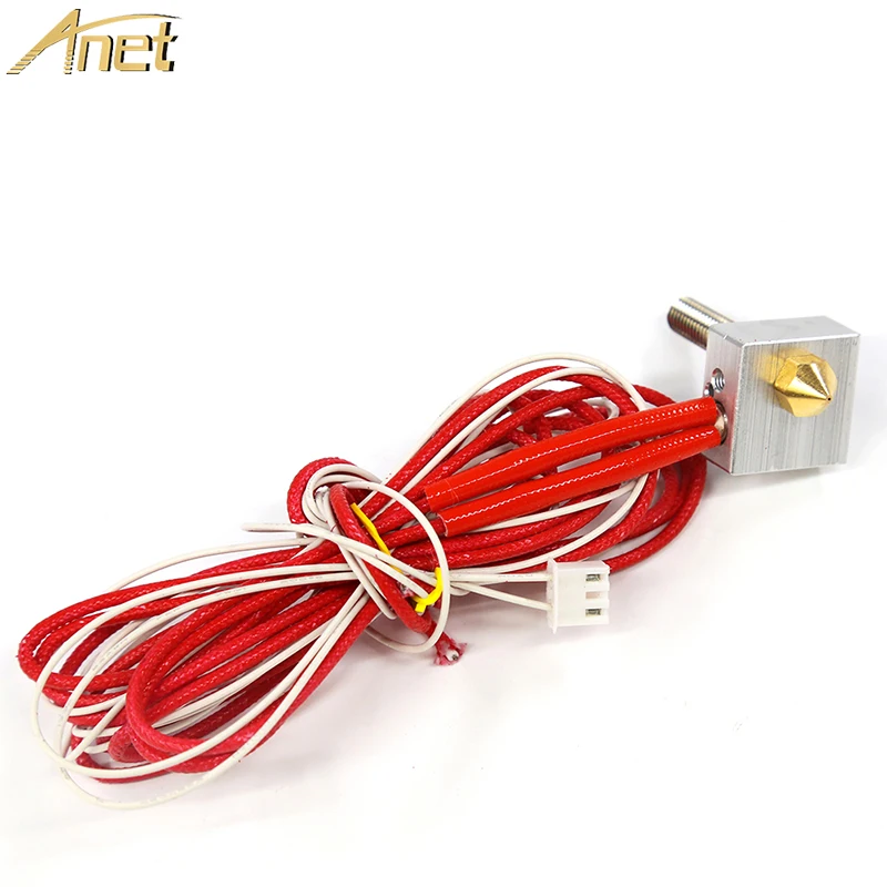 

1Set Anet 3D Printer Parts Accessory Hot End Assembled Extruder Kits 1.75mm filament 12V Extruder 0.4mm Nozzle 30mm/40mm throat