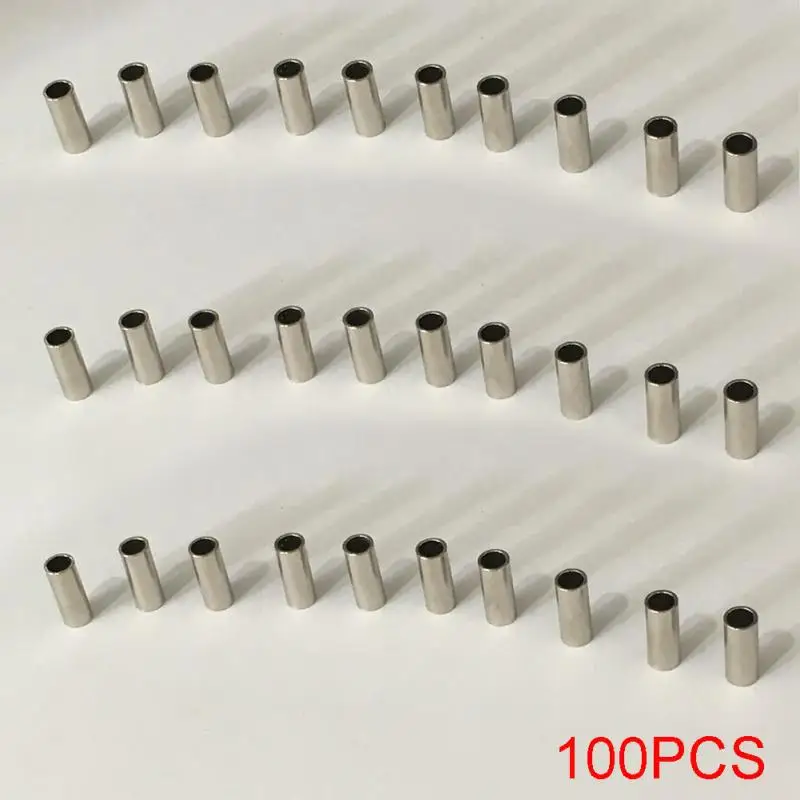 100pcs Fishing Line Aluminum Crimp Sleeve Copper Tube Sea Fishing Accessories
