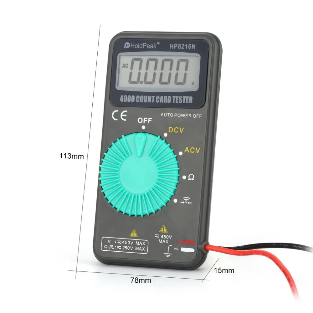 Strumento portatile automatico AC//DC retroilluminato Multimetro digitale portatile auto//manuale a 1999 conta ANENG AN101 Multimetro digitale tascabile
