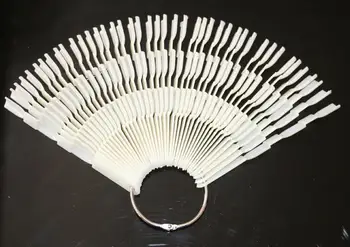 

New Charming Statement 150 tips False Nail Art Board Tip Stick Sticker Polish Foldable Display Beauty Practice Fan Natural