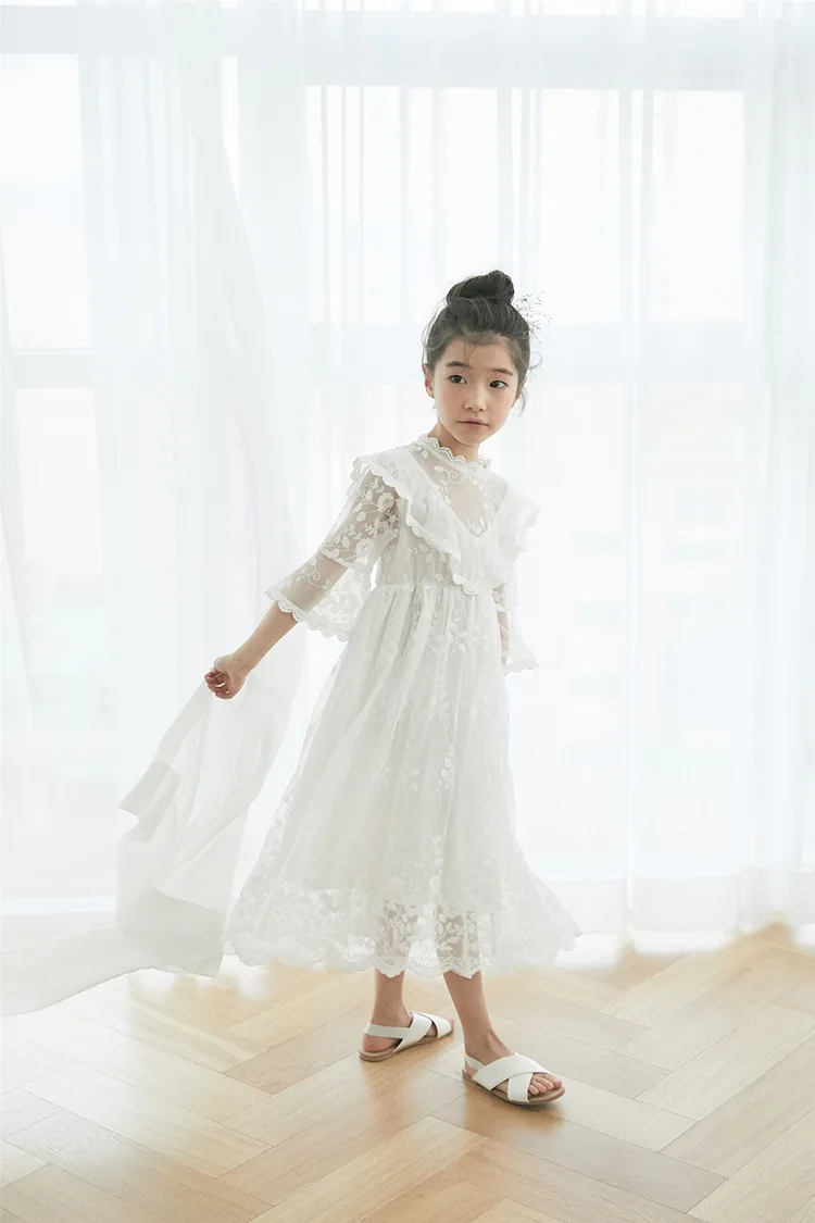 Новинка года; летняя одежда для малышей; детское платье принцессы; кружевное платье для девочек; детское платье с цветочным рисунком; темпераментное длинное платье для малышей;#5013