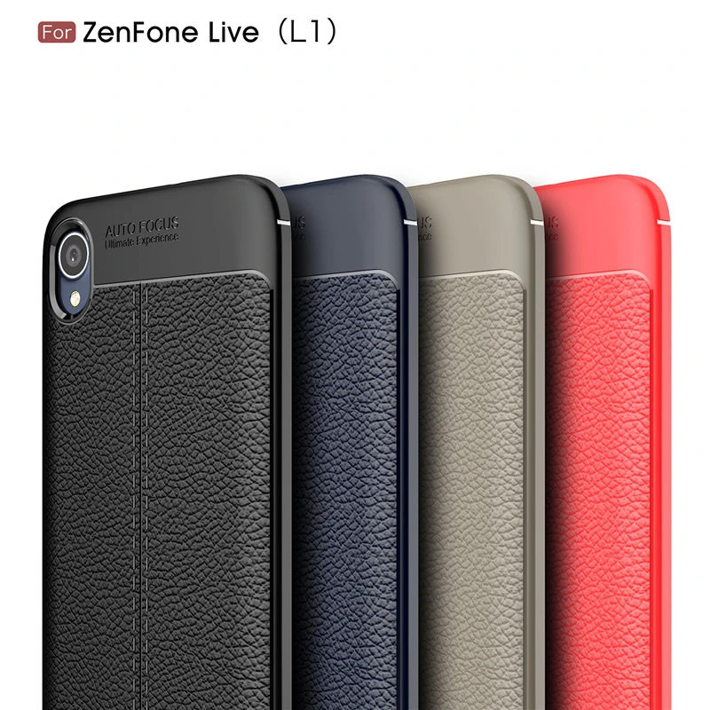 Силиконовый чехол Litchi для Asus Zenfone Live (L1) ZA550KL (5 5 дюйма) кожаный из ТПУ | Мобильные