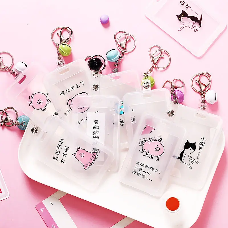 Coloffice Kawaii милые Мультяшные прозрачные с держателем для карт набор креативный