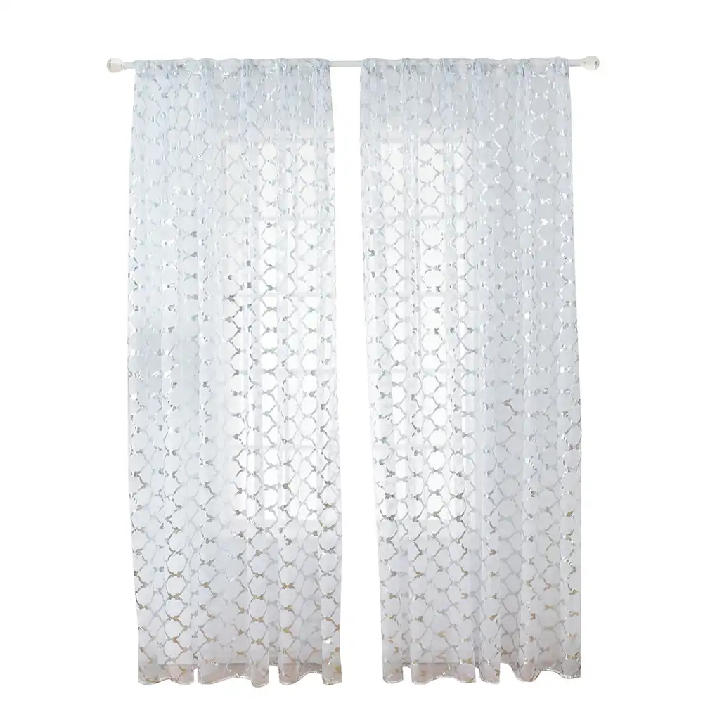 40 X79 Sheer Curtains For Living Room Lantern Print Window Screen 40 X79 Sheer Curtains For Living Room