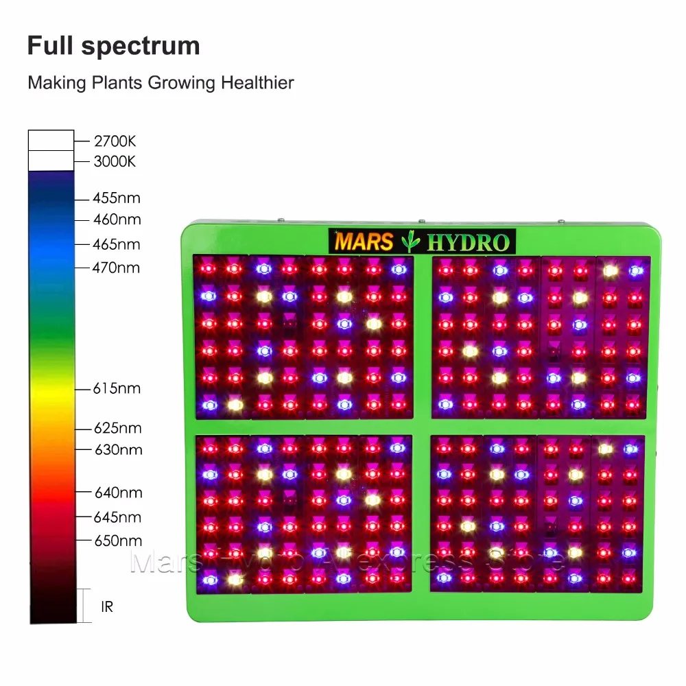 Mars Hydro полный спектр отражатель 1000 Вт светодиодный свет для выращивания и 1680D 120*120*200 см комнатный гроутент комната