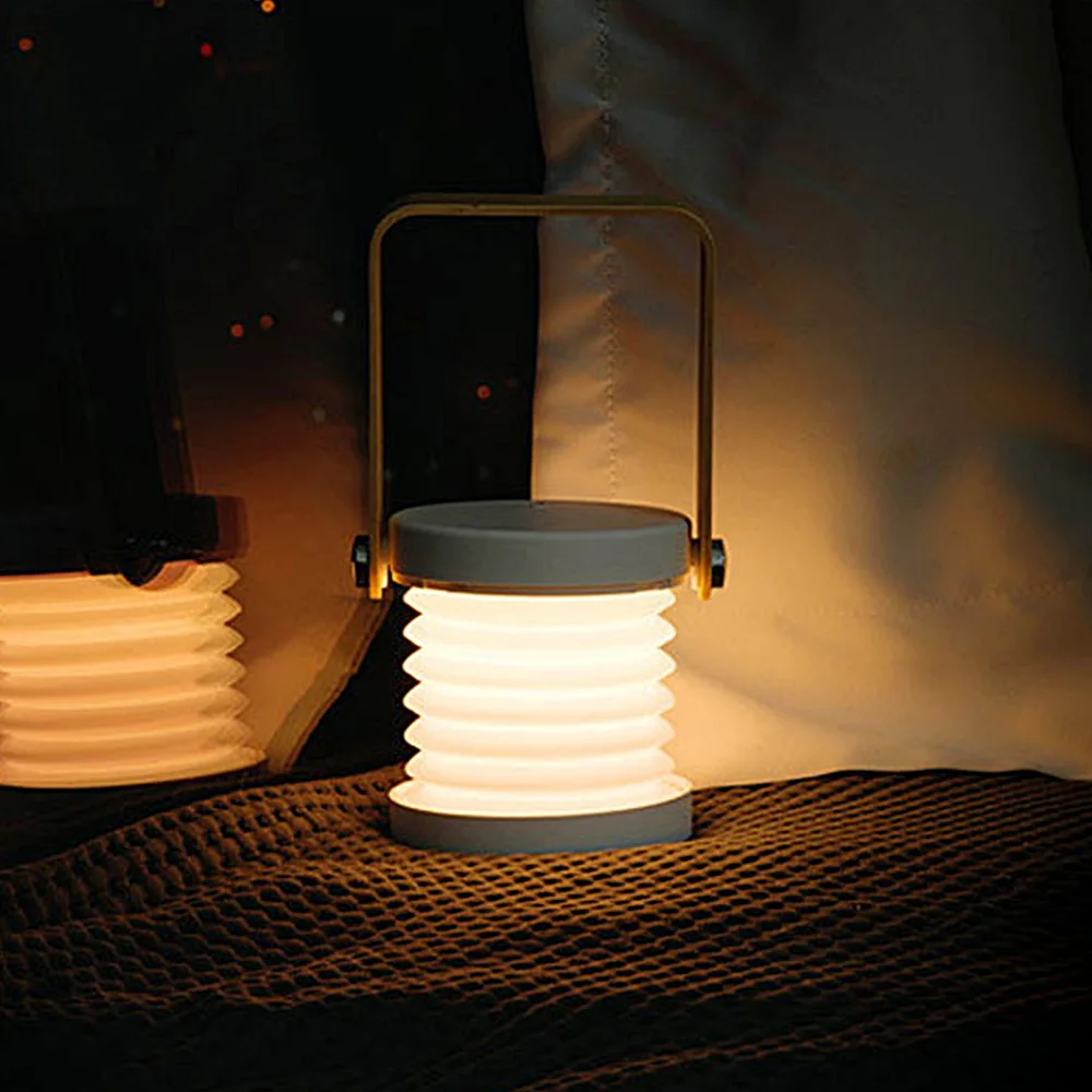 

Portable Lantern Light Usb Charging Bedroom Bedside Led Reading Lighting Retractable Folding Table Lamp Touch Switch Night Light