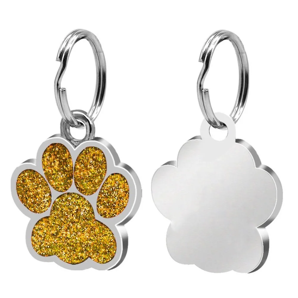

Fashion Footprints Pet Pendant Decor Lovely Pet Jewelry Popular Glitter Footprint Identity Card Dog Tag Pet Accessories