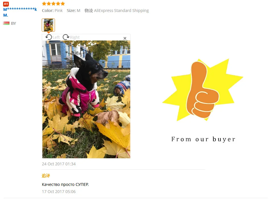 2017 Dog Pet Jacket Clothes Warm Outdoor Winter Coat Waterproof Cotton Fashion comfortable waterproof hat black pink Small XXL 101