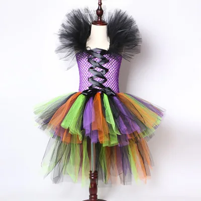 Maleficent Evil queen/детское праздничное платье для девочек детская одежда платье-пачка для девочек с рогами, костюм ведьмы для косплея