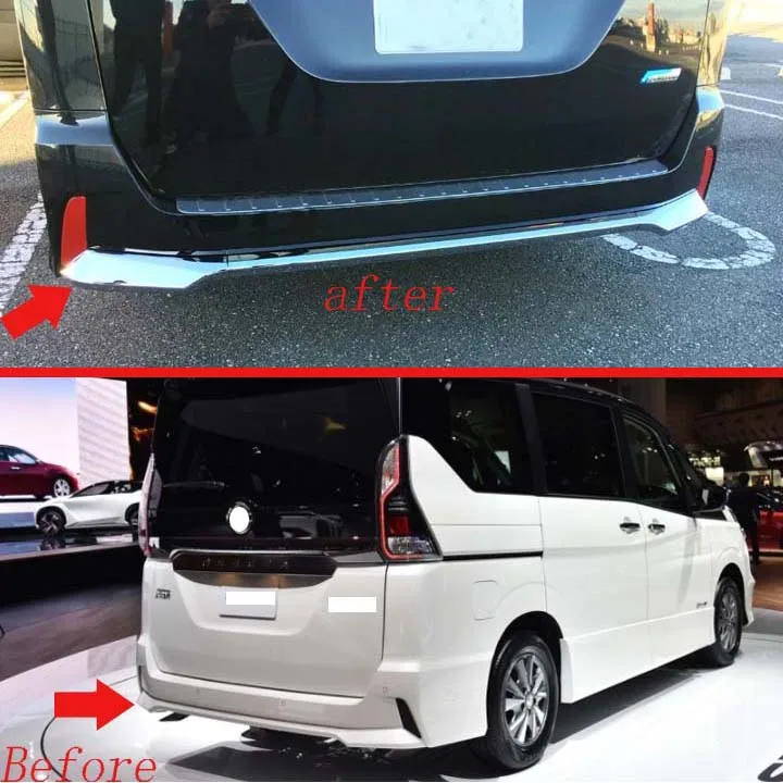 Для NISSAN SERENA C27 2017 2018 2019 ABS Chrome защита заднего бампера противоскользящая защитная