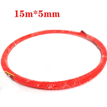 

New Cable Push Puller 15mx5mm Rodder Conduit Snake Fish Tape Tested Wire Puller Cable Layting Tools 400KG