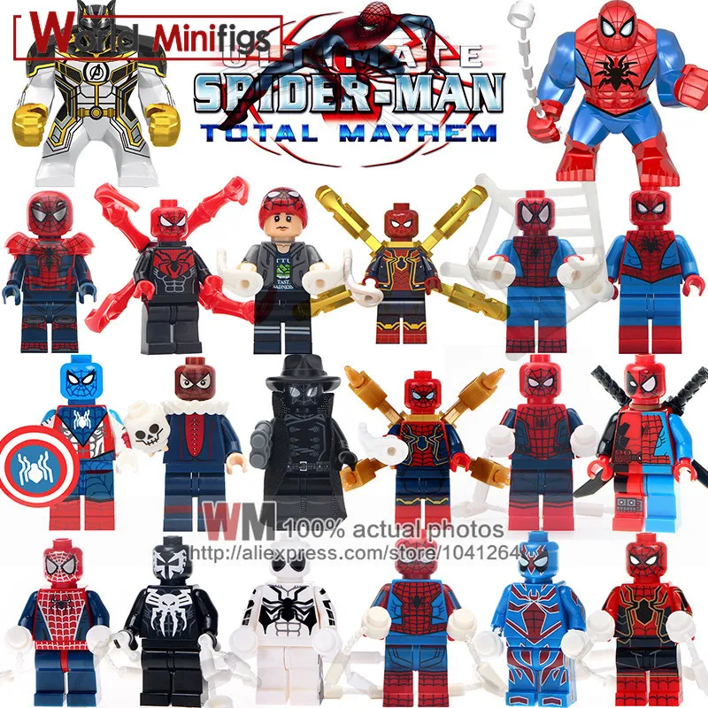 

Single Spider Man Peter Parker Building Blocks Super Heroes Avengers 4 Endgame Action Model For Children Learning Toys