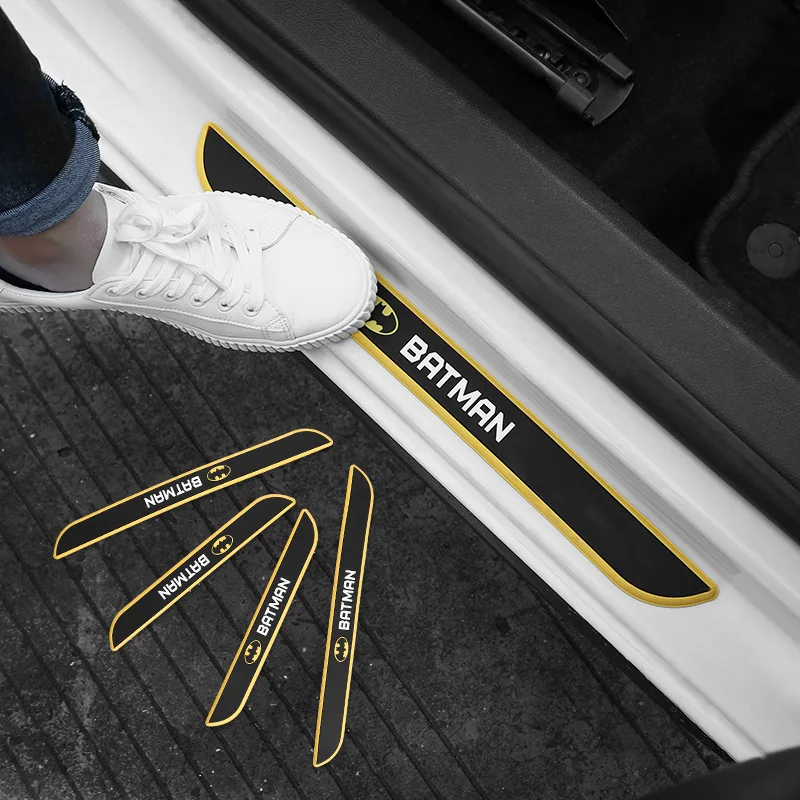 

4PC/Set Car Threshold Universal Car Door Sill Scuff Plate Batman Threshold Plate Cover Trim Auto Accessories Car Styling
