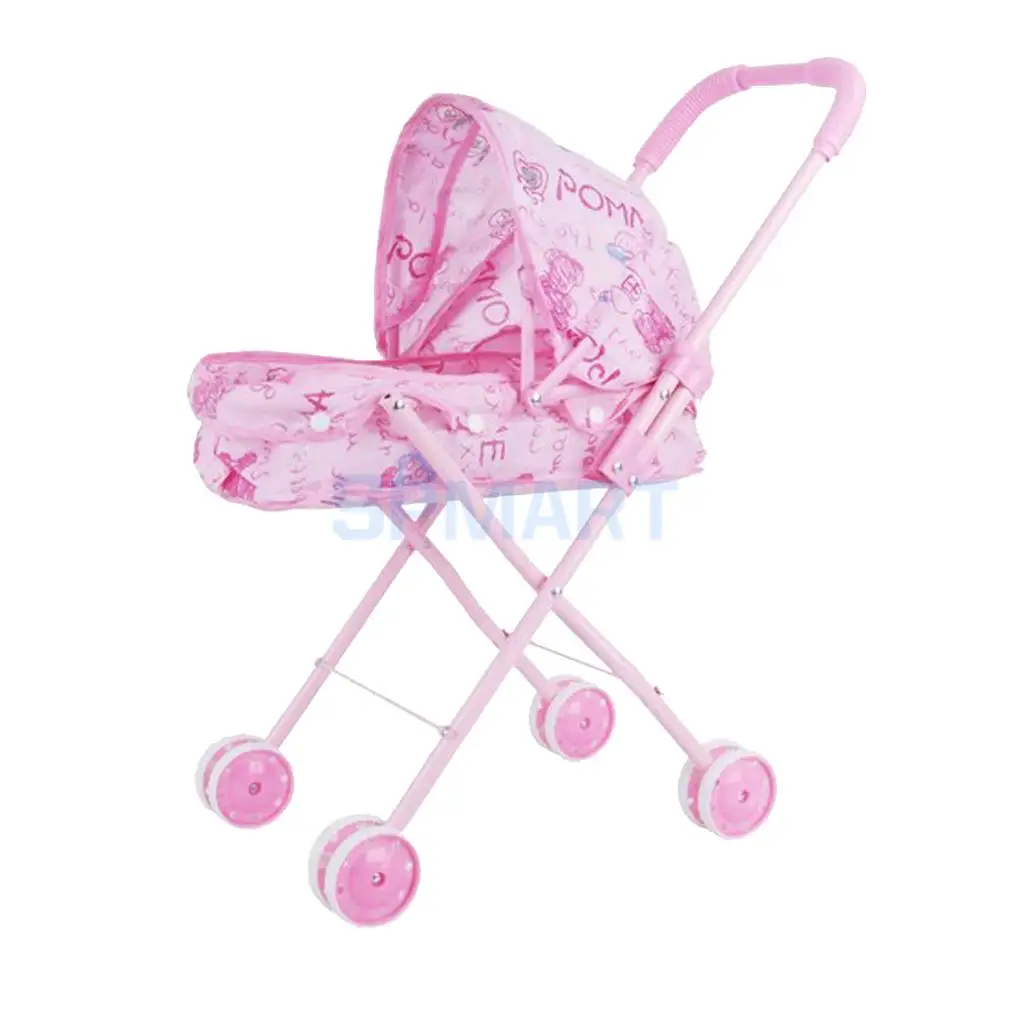 Simulation Baby Toddler Stroller Pushchair ABS Plastic Furniture Toy for 9-12inch Reborn Doll Supplies