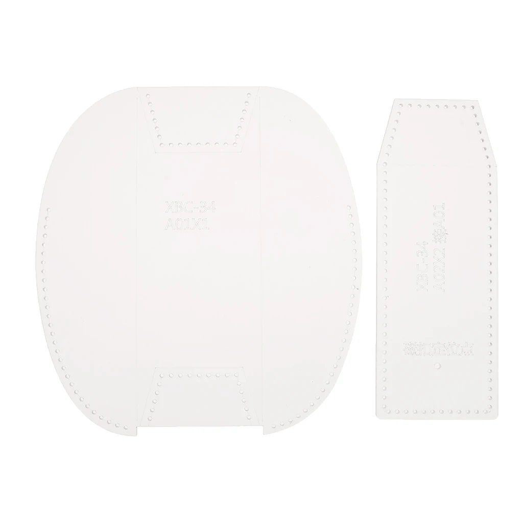 fityle 2 Pieces Clear Acrylic Glasses Bag Pattern Stencil Template Leather Craft Tools