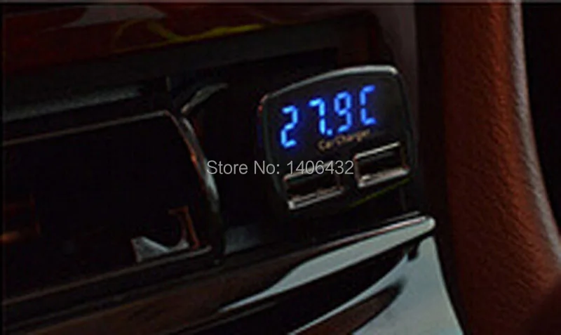 STOD Dual USB Автомобильное зарядное устройство 2 порта 3.1A светодиодный дисплей Напряжение температура для Iphone 5 6 7 Ipad samsung huawei zte Nexus DC адаптер