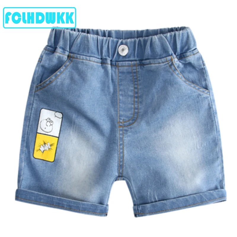 FCLHDWKK для детей от 2 до 8 лет Детские шорты для мальчиков брюки длиной до колена шорты джинсовые Девушки Дети летние пляжные свободные шорты Хлопковые Штаны