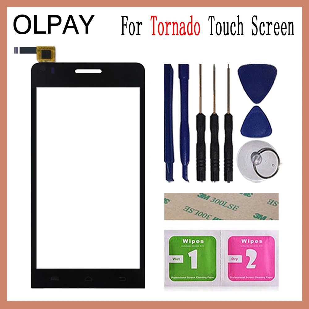 

OLPAY 4.5'' Touch Panel For Explay Tornado Touch Screen Glass Digitizer Panel Lens Sensor Glass Free Adhesive And Wipes