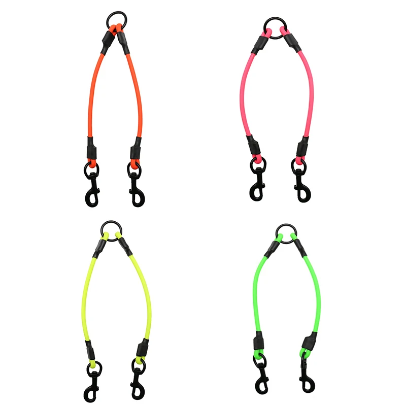 PVC material Two dogs Leash Waterproof dog Leashes short 2 Dogs Round