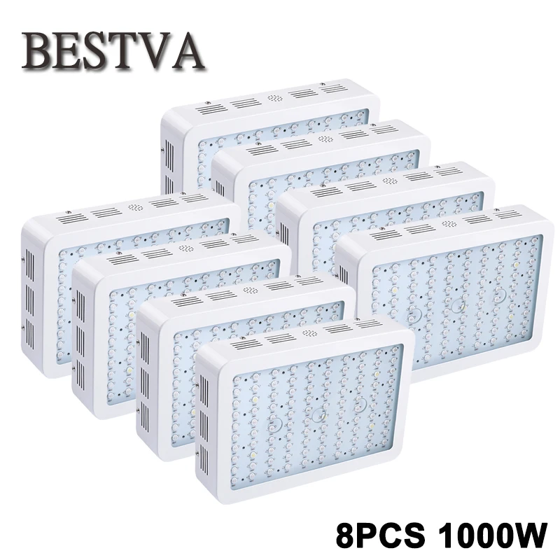 

BestVA 8pcs/lot 1000WFull Spectrum Led grow light for indoor greenhouse plants veg fruit 100pcs 10W double chips grow lamps