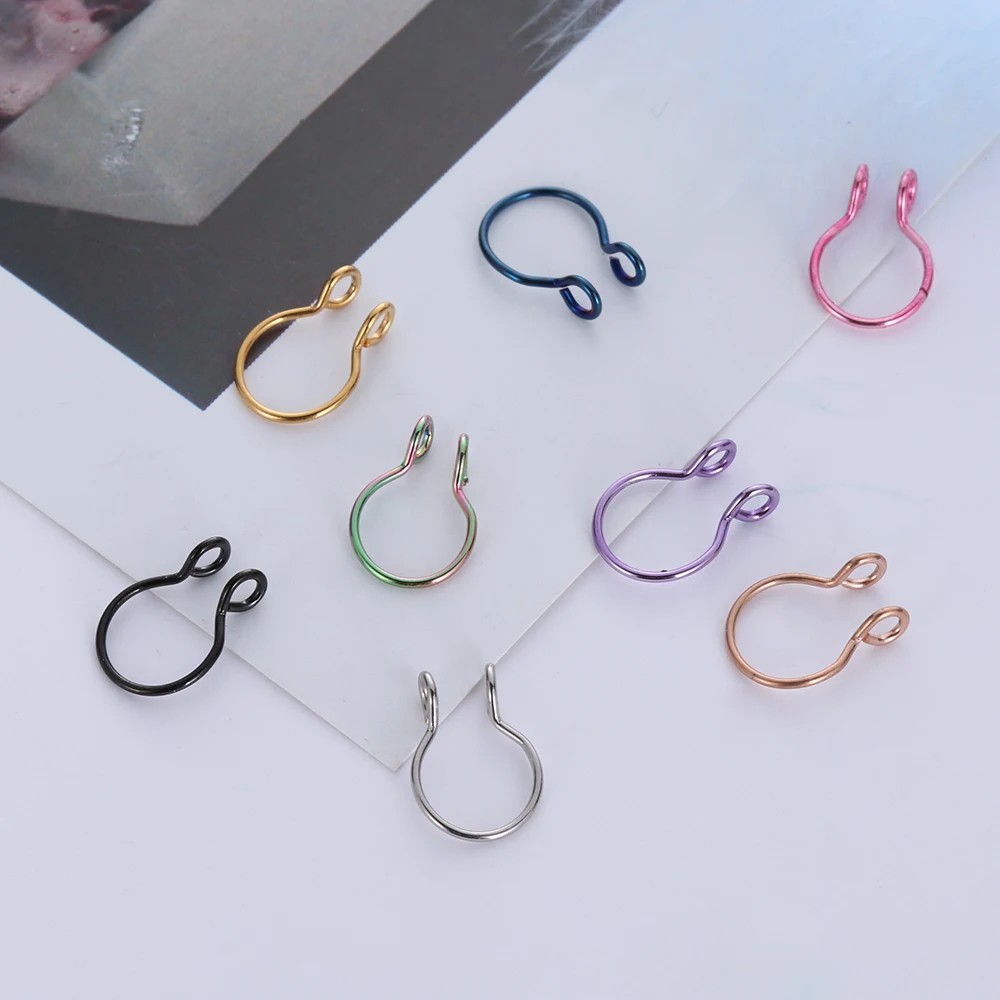 

Women Tiny Fashion Dainty Fake Faux Septum Ring Hoop Fake Nose Ring Fake Piercing Clip On Nose Ring No Piercing Needed