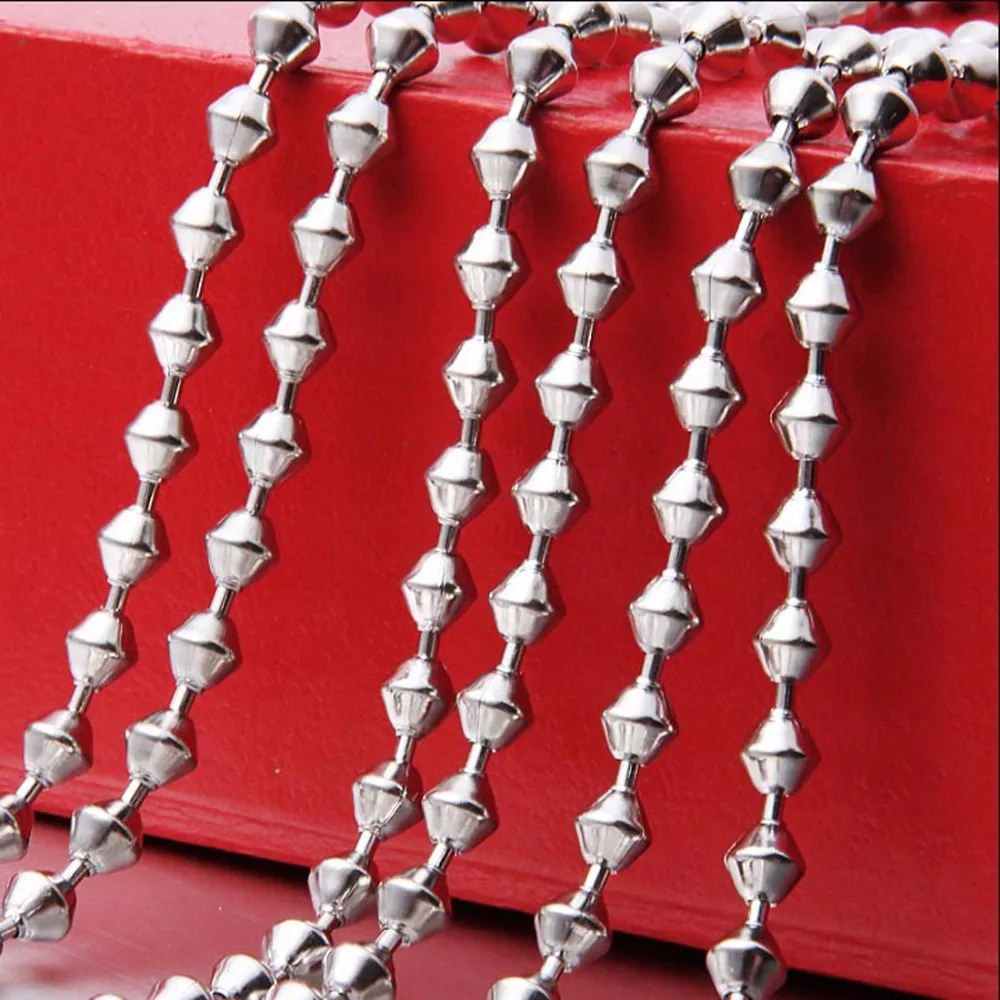 Fashion New Style Beads Chain 2/2.4/3.2mm Width Silver Color Stainless Steel Necklace For Men Custom 16-40&quot | Украшения и